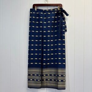 Unbranded Women Boho Gold Elephant Wrap Around Skirt Size M Ethnic Embroidered